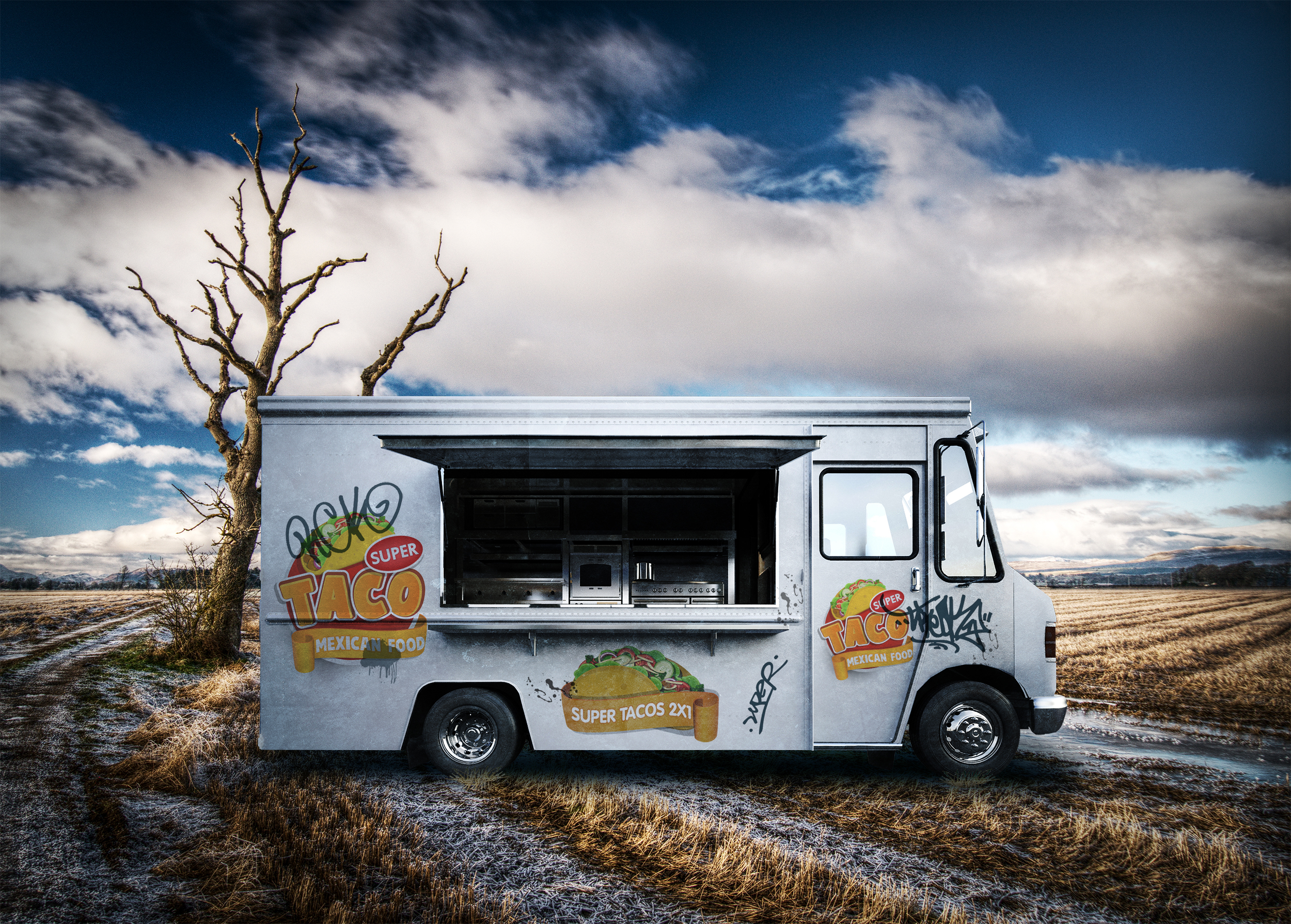 En Guatemala no existe un reglamento que ordene la forma de operar de los foodtrucks y las municipalidades tampoco quieren asumir la responsabilidad. (Foto Prensa Libre: Shutterstock/Diseño PL)
