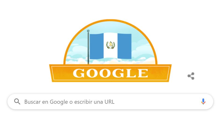 Como es tradición desde hace varios años, Google rindió homenaje a Guatemala este 15 de septiembre. (Foto Prensa Libre: Google)