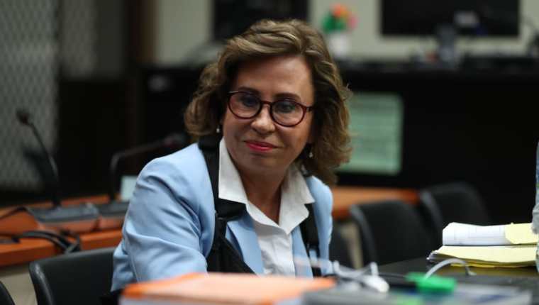Sandra Torres, durante la audiencia de primera declaración del caso Financiamiento a la UNE. (Foto Prensa Libre: Óscar Rivas)