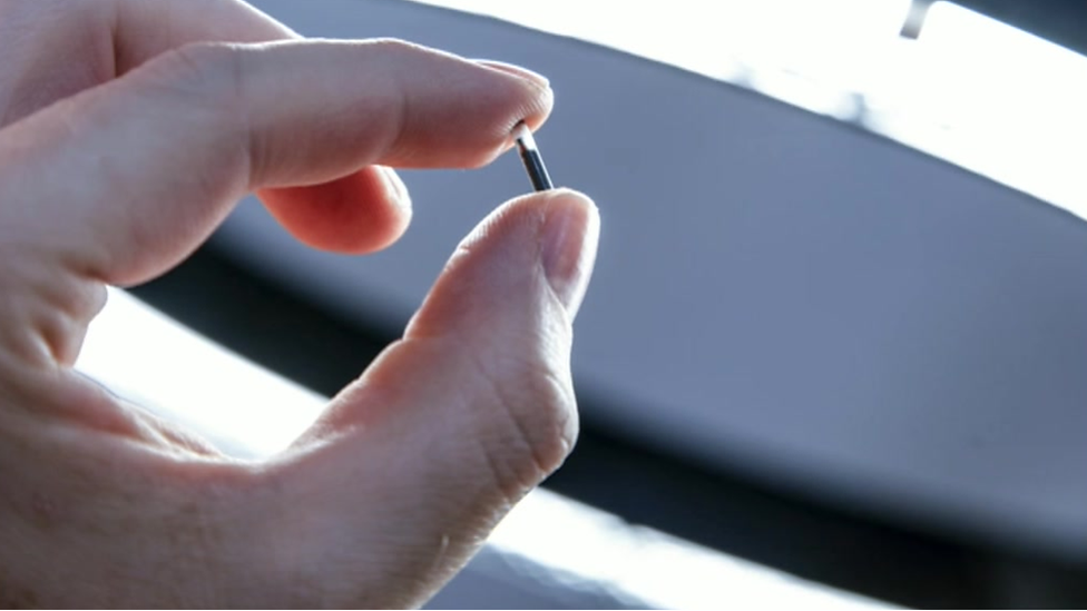 Los microchips tienen el tamaño de un grano de arroz. (Foto Prensa Libre: BBC)