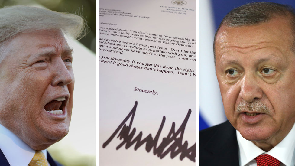 El presidente Trump envió una carta al presidente Erdogan con un lenguaje inusual. GETTY IMAGES