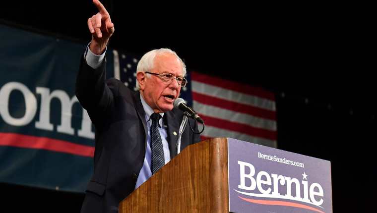 El senador estadounidense Bernie Sanders, aspirante a enfrentar a Donald Trump en las elecciones de 2020. (Foto Prensa Libre: AFP)