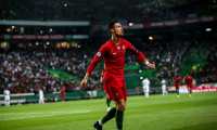 Portugal's forward Cristiano Ronaldo celebrates after scoring a goal during the Euro 2020 qualifier group B football match between Portugal and Luxembourg at the Jose Alvalade stadium in Lisbon on October 11, 2019. (Photo by CARLOS COSTA / AFP)