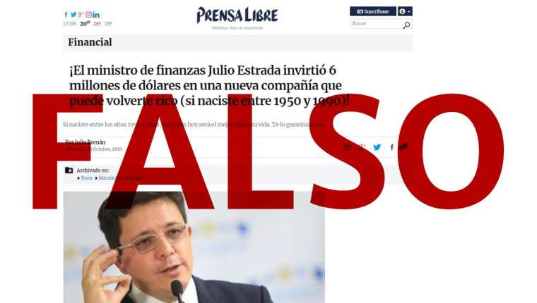 Una página de internet divulga esta noticia falsa a título de Prensa Libre. (Foto Prensa Libre: captura de pantalla)