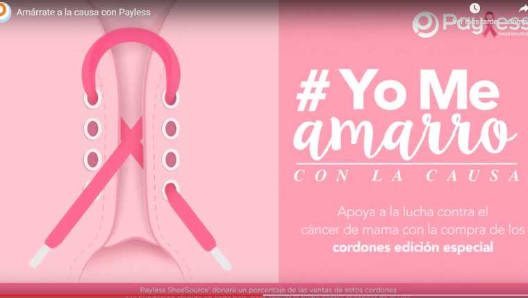 La campaña #YoMeAmarroConLaCausa Payless recauda fondos para la lucha contra el cáncer. Foto Prensa Libre: Cortesía