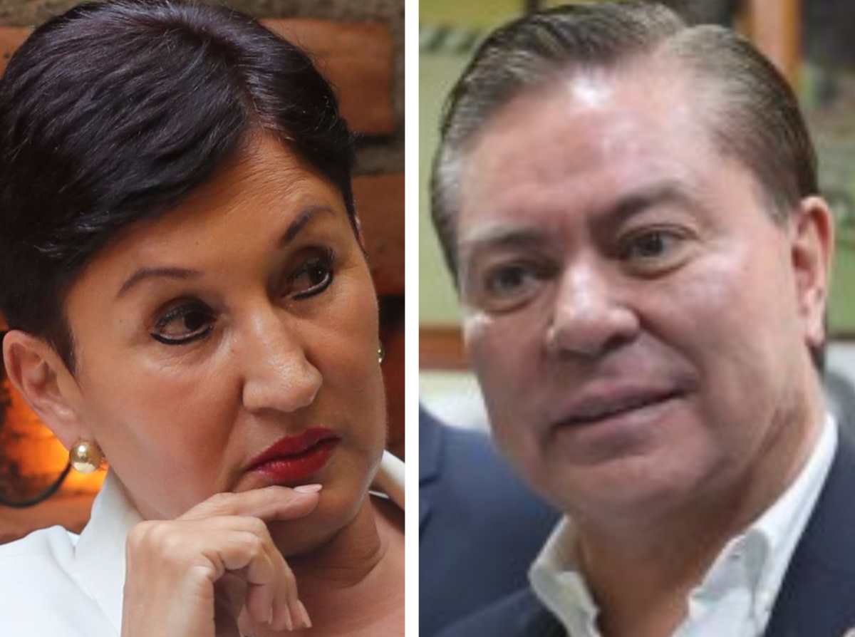 Thelma Aldana, exfiscal general y excandidata presidencial proclamada, y Mario Estrada, excandidato presidencial procesado por trasiego de drogas. (Foto Prensa Libre: Hemeroteca PL)