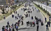 EDITORS NOTE: Graphic content / View of a road blocked by supporters of Bolivia's President Evo Morales outside the Senkata fuel plant in El Alto, on November 20, 2019. - The number of people killed in clashes with Bolivian security forces at a fuel plant near La Paz has risen to eight, an official said Wednesday, a day after the violent confrontations. That takes to 32 the death toll from  unrest that has rocked the Andean country since the October 20 presidential election. (Photo by AIZAR RALDES / AFP)