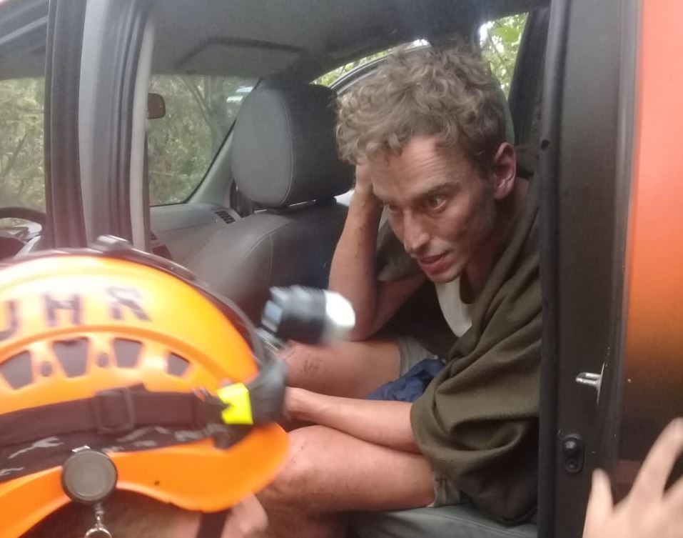 Maximilian Nagl estuvo extraviado tres días en el Volcán de Fuego. (Foto Prensa Libre: Conred).