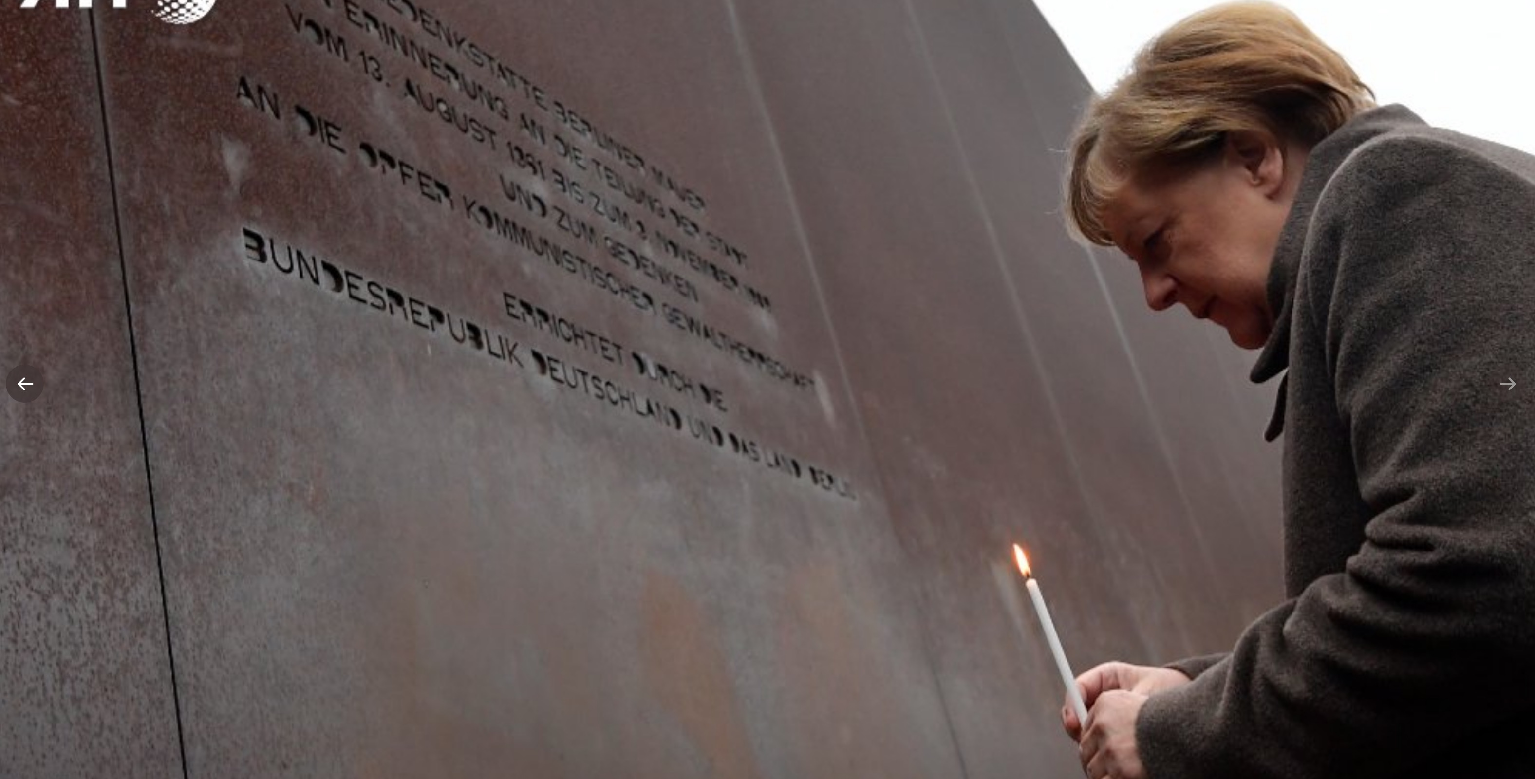 La canciller alemana Angela Merkel estuvo presente en el aniversario de la caída del Muro de Berlín. AFP