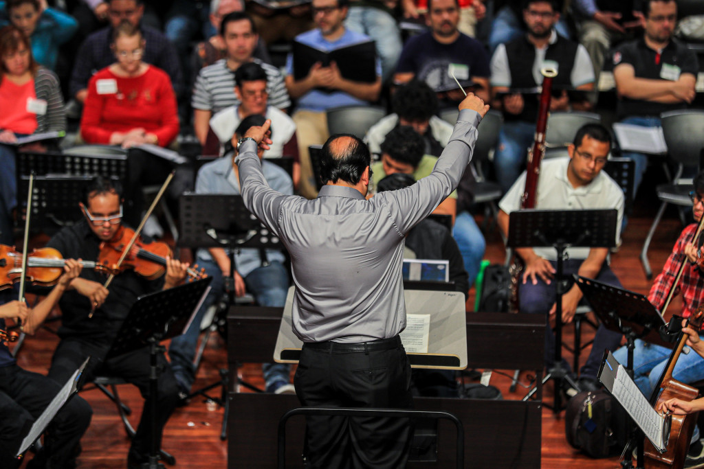 Más de cien músicos estarán bajo la dirección del maestro Heber Morales. (Foto Prensa Libre: Juan Diego González)