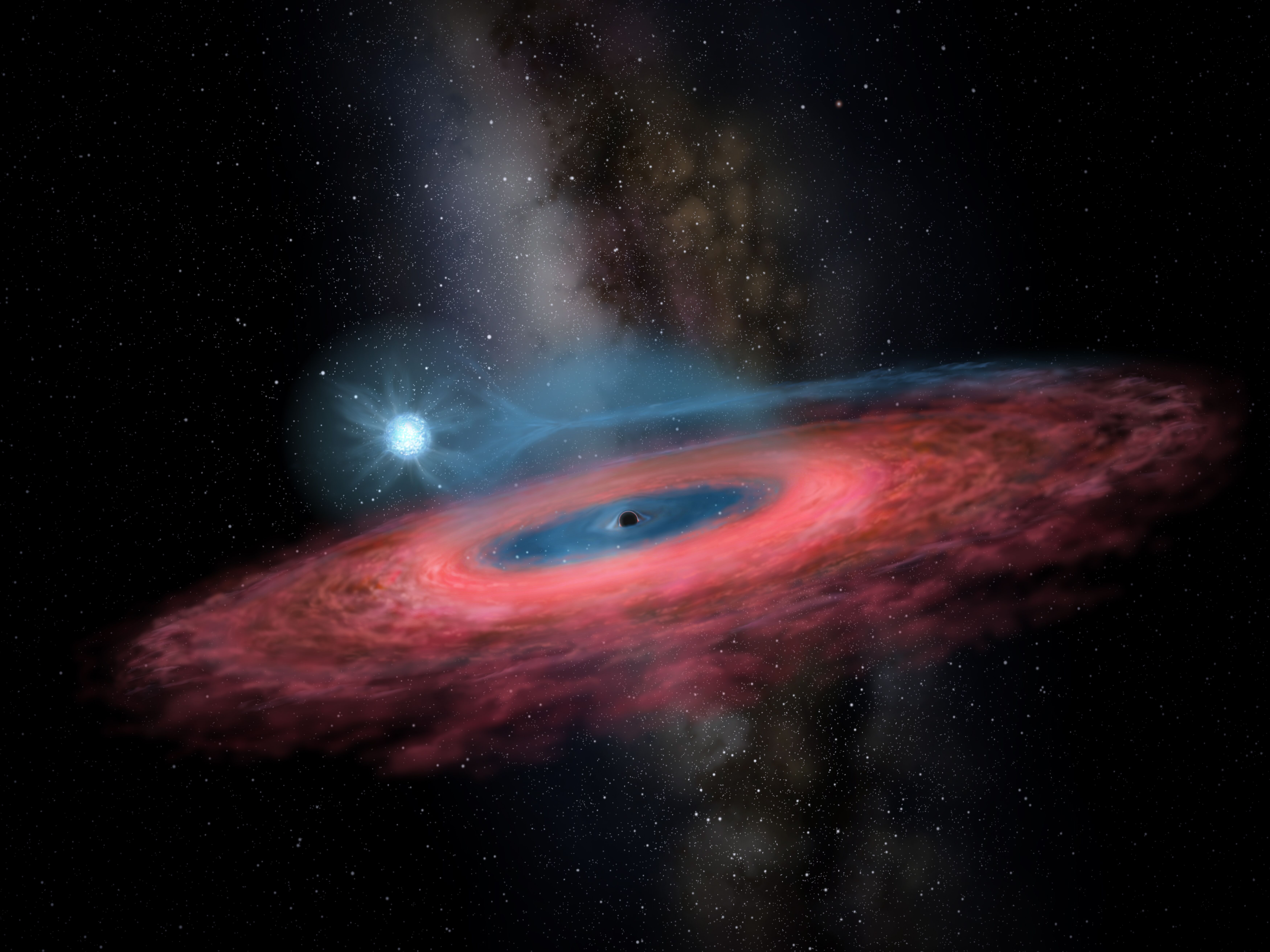 Astrónomos han descubierto un agujero negro en la Vía Láctea tan grande que desafía los modelos existentes de cómo evolucionan las estrellas. (Foto Prensa Libre: AFP)