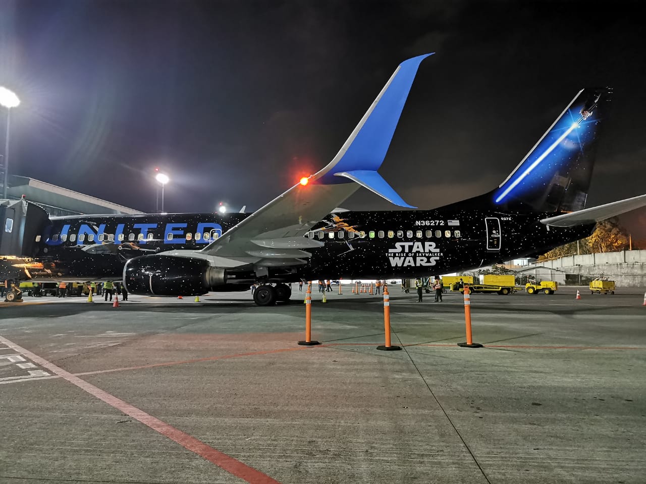 La aerolínea United se alió con Disney y LucasFilms para poder llevar a cabo la promoción del filme Star Wars: El ascenso de Skywalker. (Foto Prensa Libre: María René Gaytán)