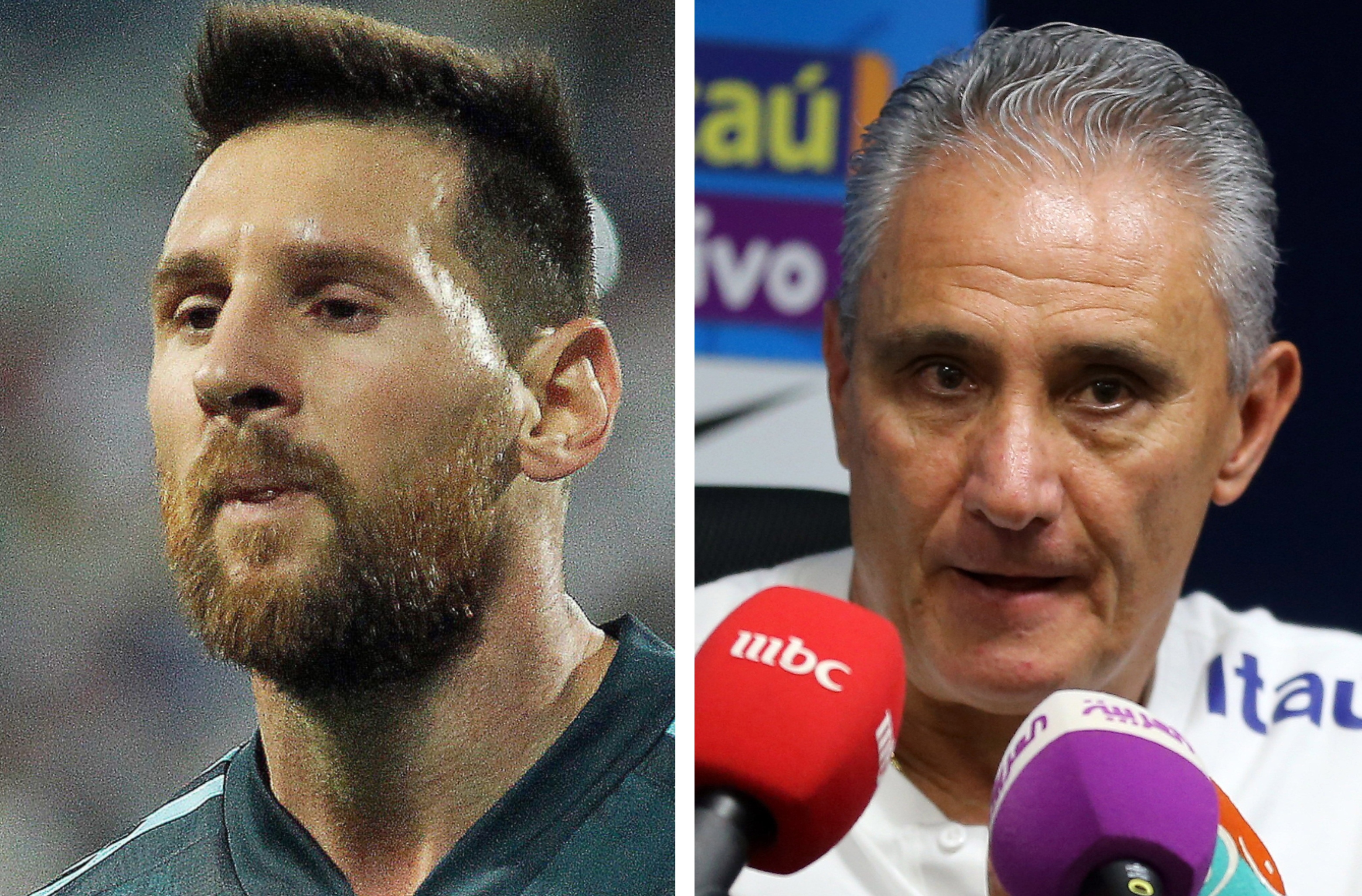 Tite no restó mérito a Argentina, pero insistió en que Messi debió ser amonestado. (Foto Prensa Libre: EFE y AFP)
