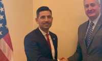 Enrique Degenhart, ministro de Gobernación guatemalteco, y Chad F. Wolf, secretario interno de Seguridad Nacional de Estados Unidos, se reunieron hoy en Washington. (Foto Prensa Libre: Mingob/Twitter)