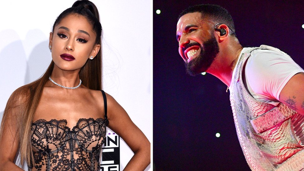 Ariana Grande y Drake fueron los artistas femeninos y masculinos más reproducidos de la década en Spotify. (Foto Prensa Libre: Getty Images)