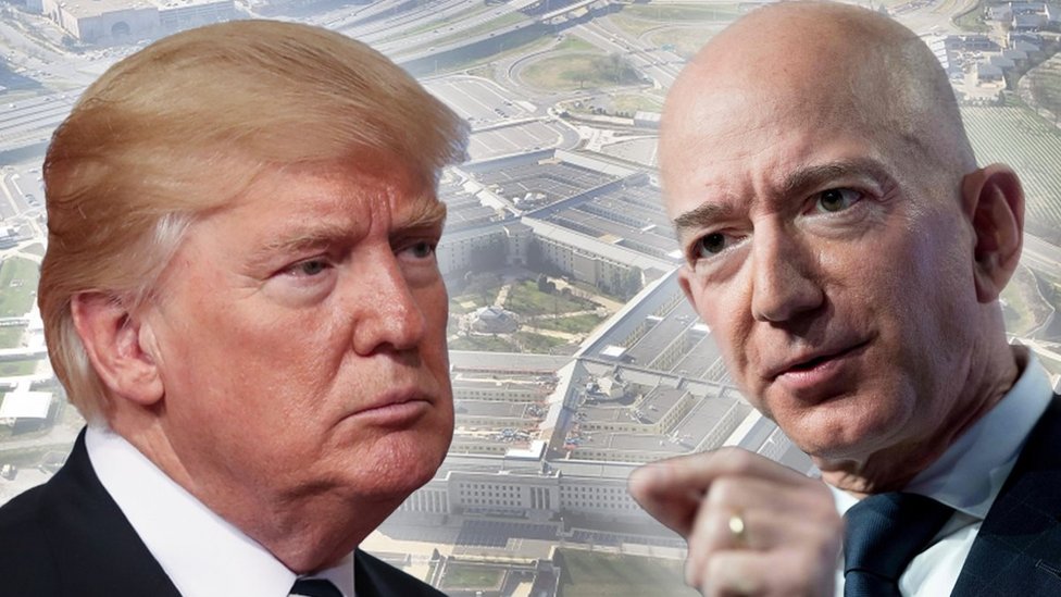 Trump ha dejado en claro en repetidas ocasiones su aversión por el dueño de Amazon, Jeff Bezos. (Foto Prensa Libre: Getty Images/Reuters)