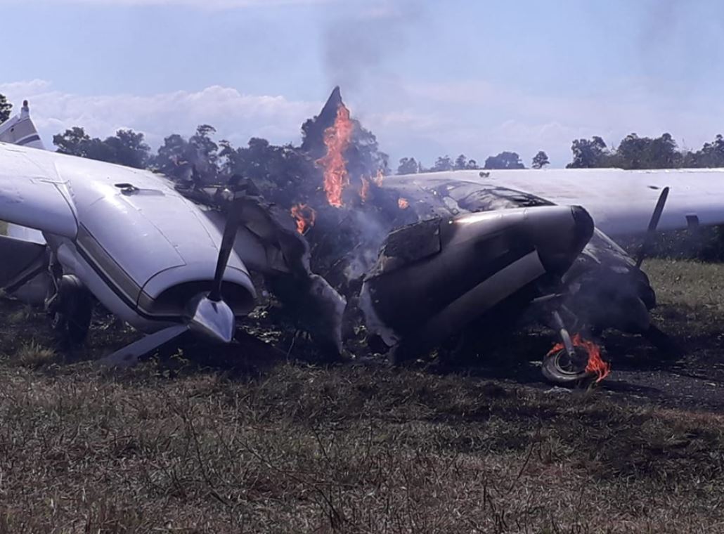Autoridades incineraron avioneta abandonada en pista clandestina y esta es la razón