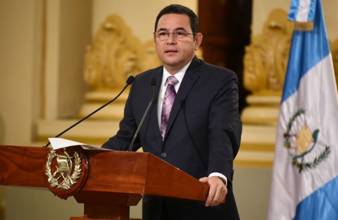 Jimmy Morales durante una actividad en el Palacio Nacional de la Cultura. (Foto Prensa Libre:  Gobierno de Guatemala).
