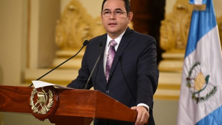 Jimmy Morales durante una actividad en el Palacio Nacional de la Cultura. (Foto Prensa Libre:  Gobierno de Guatemala).