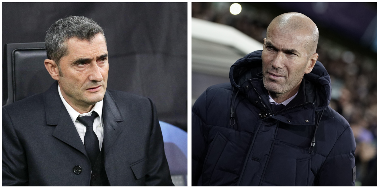 El duelo entre Ernesto Valverde y Zinedine Zidane determinará qué pasará en La Liga: Foto Prensa Libre: EFE y AFP)