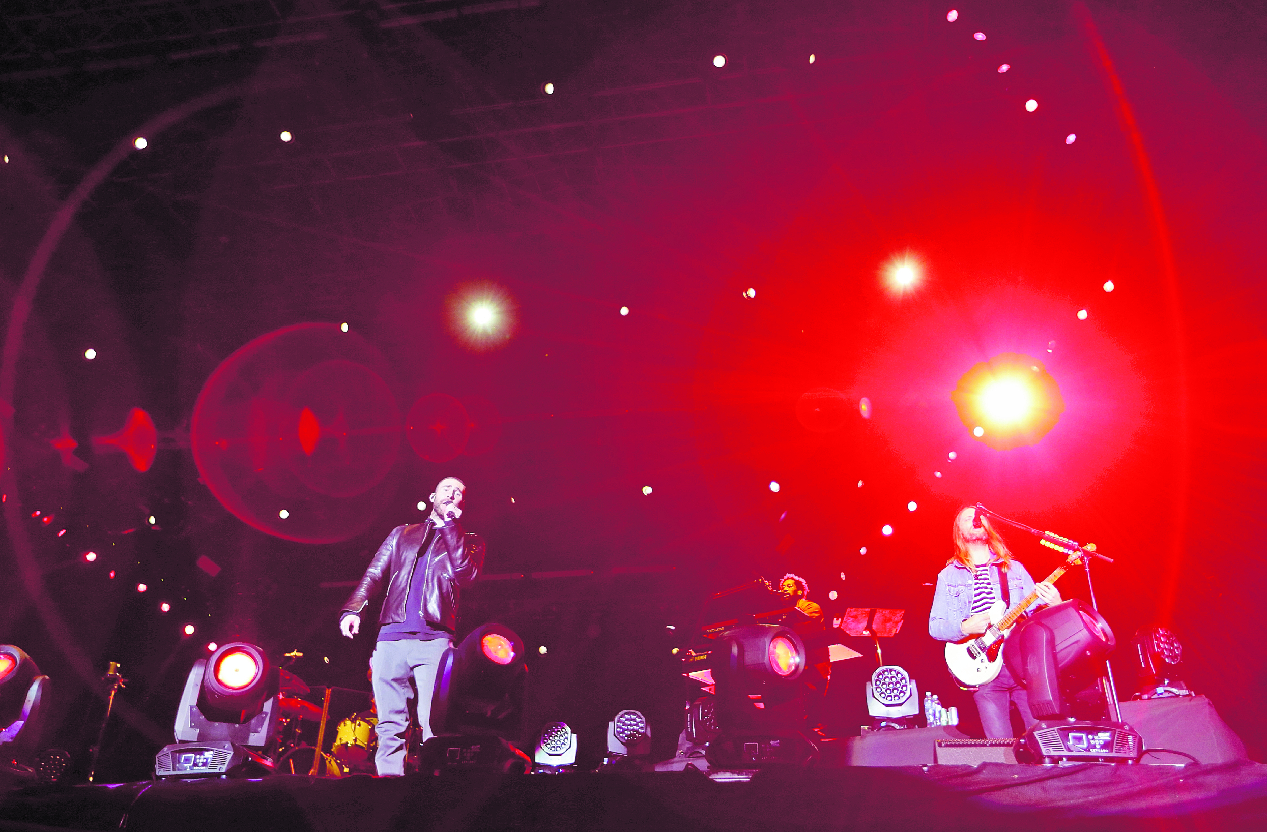 El grupo estadounidense Maroon 5, se presentó en marzo de 2018 en Guatemala. (Foto Prensa Libre: Keneth Cruz)