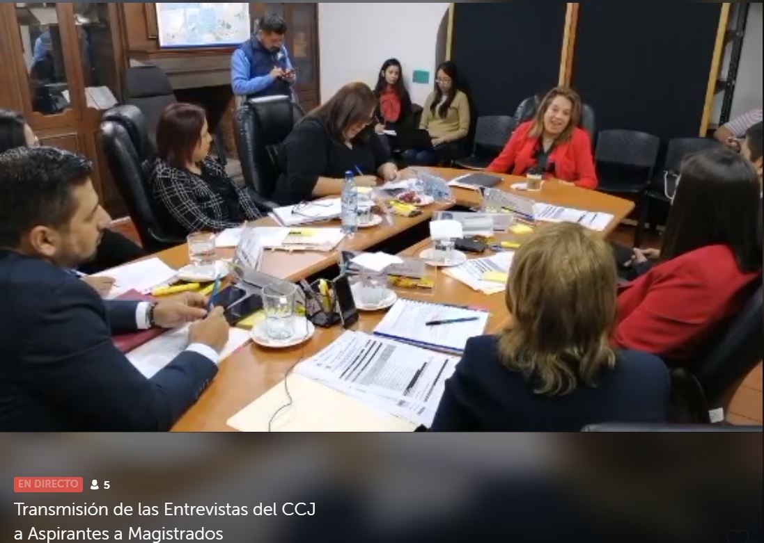 La magistrada de la CSJ Vitalina Orellana responde a las preguntas de los integrantes del Consejo de la Carrera Judicial, el 13 de diciembre de 2019. (Foto Prensa Libre: Captura de pantalla)
