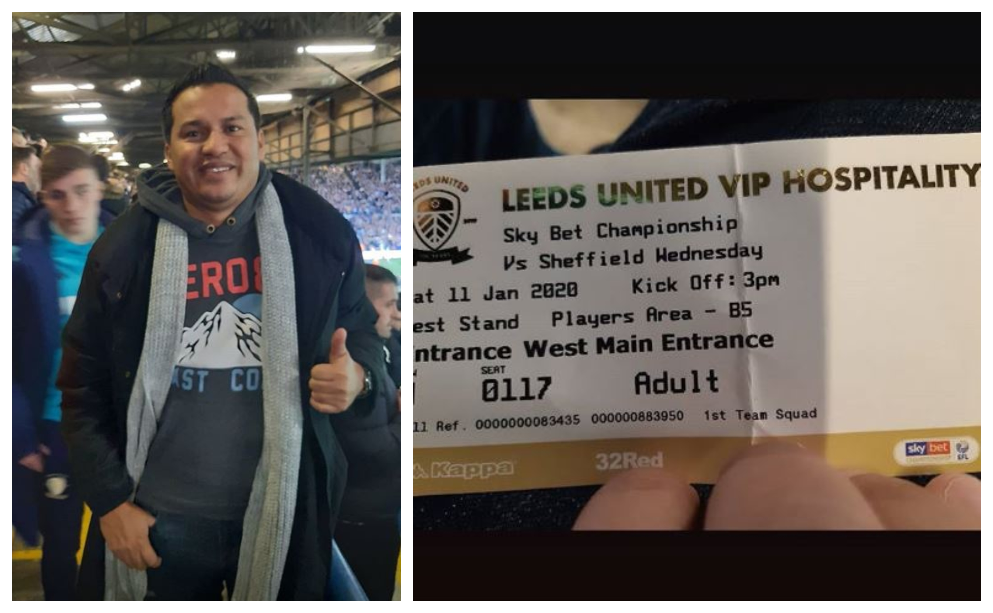 Amarini Villatoro visitó el estadio del Leeds United, en Inglaterra. (Foto Prensa Libre: Instagram @amarinivillatoro)