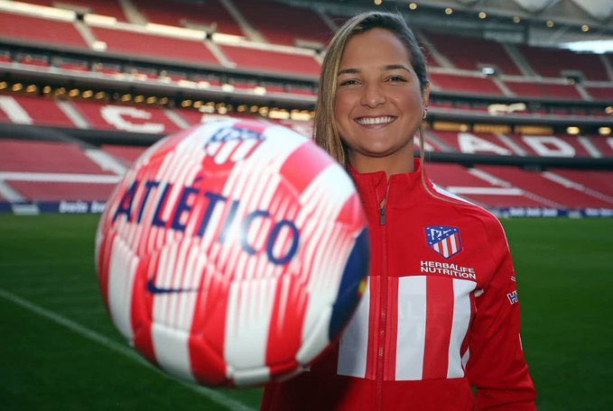 Deyna Castellanos, fichó hasta el 2022 para el Atlético de Madrid. (Foto Prensa Libre: Atlético de Madrid)