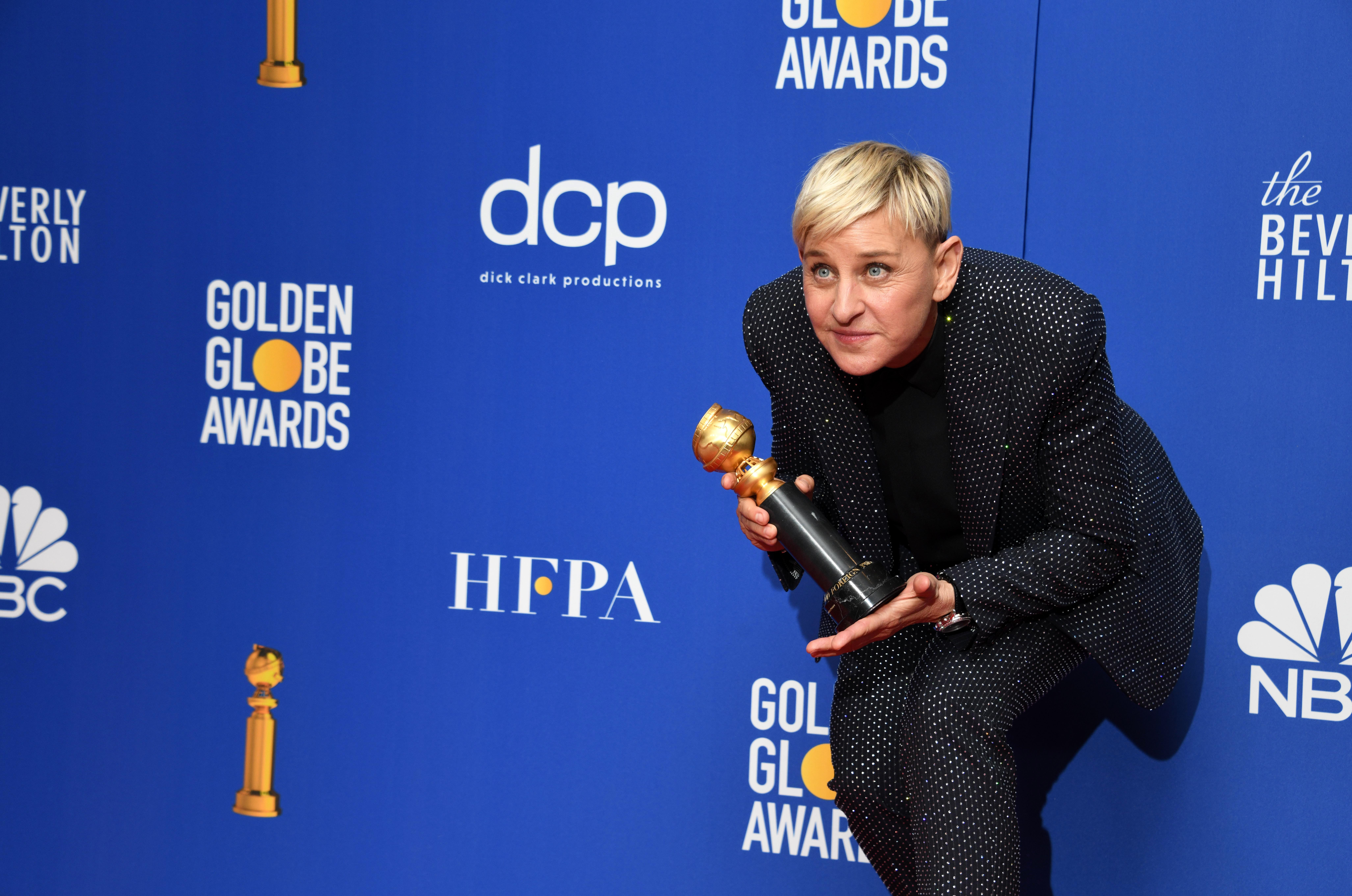 La comediante Ellen DeGeneres recibió un premio honorífico en la entrega de los Globo de Oro. (Foto Prensa Libre: EFE). 