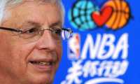 (FILES) In this file photo taken on October 11, 2009 NBA commissioner David Stern listens to questions during a press conference held before an NBA preseason exhibition game between the Denver Nuggets and the Indiana Pacers at the Wukesong Arena in Beijing. - David Stern, who masterminded the NBA's growth into a global sports powerhouse while serving as commissioner from 1984 to 2014, died on January 1, 2020 after suffering a brain hemorrhage last month. He was 77. (Photo by Frederic J. BROWN / AFP)