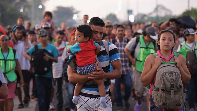 Caravana de Migrantes en su paso por Ciudad Hidalgo, México. Foto: John Moore/Getty Images 2018 10 21