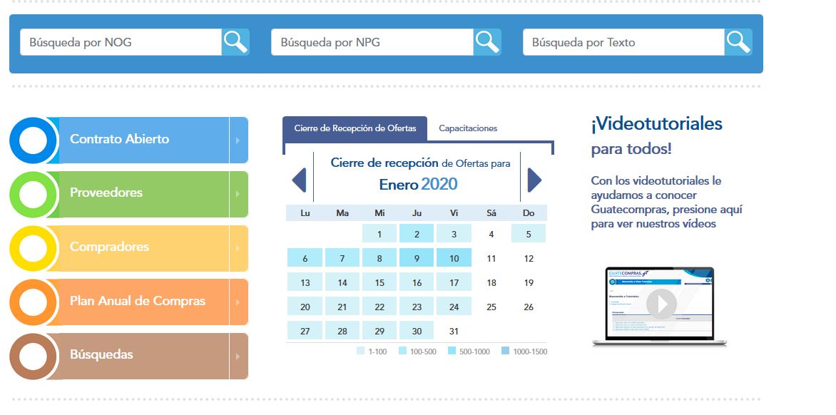 En la página de Guatecompras están registrados los contratos abiertos que vencerán pronto. (Foto Prensa Libre: Captura de pantalla)
