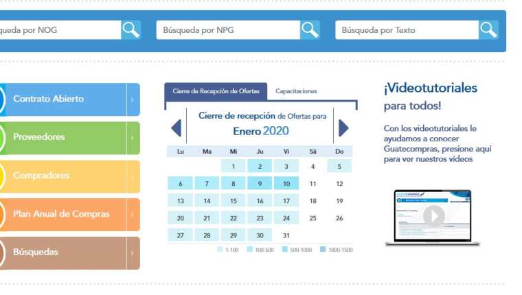 En la página de Guatecompras están registrados los contratos abiertos que vencerán pronto. (Foto Prensa Libre: Captura de pantalla)