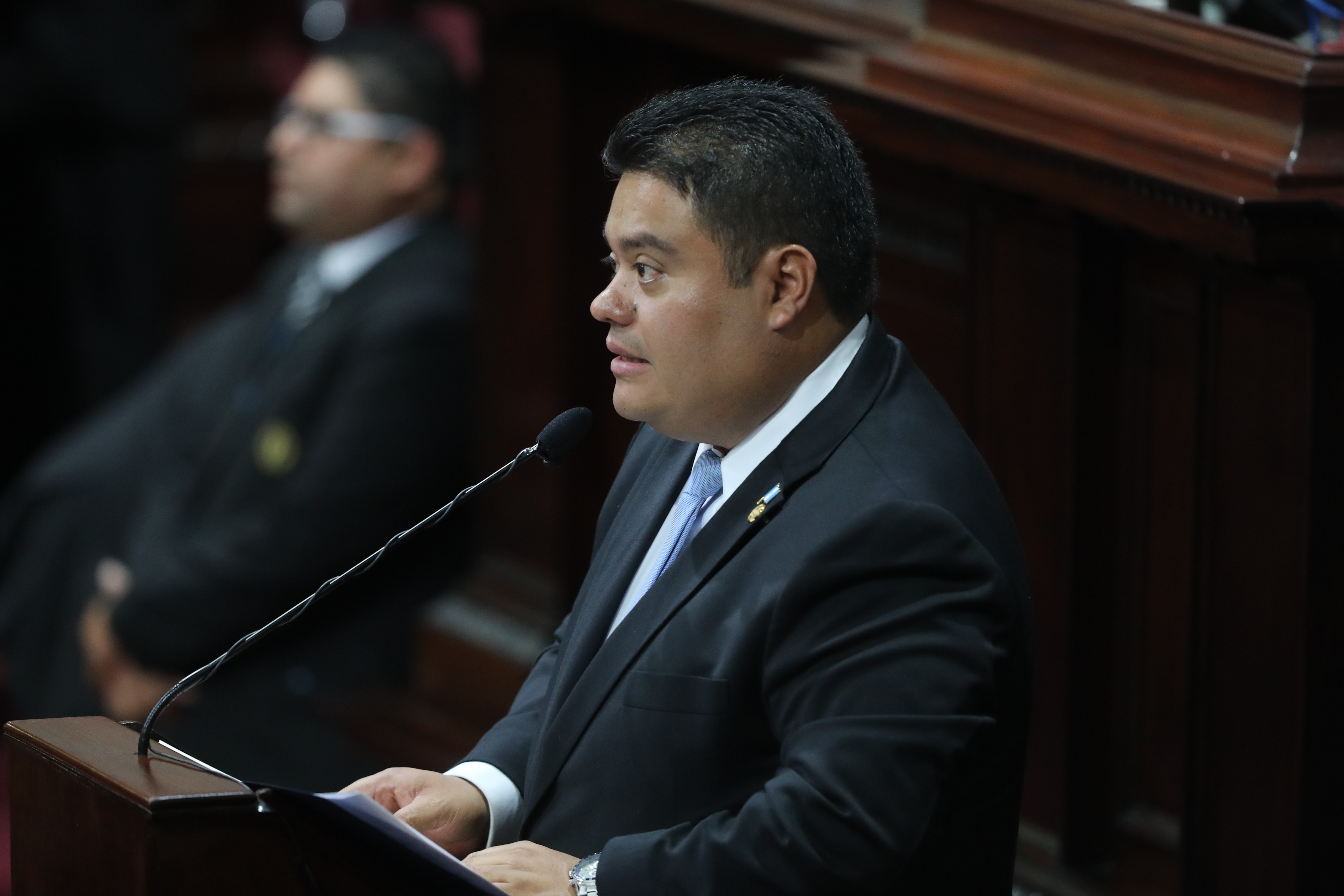 El diputado Allan Estuardo Rodríguez Reyes asume como presidente del Congreso de la República para el período 2020-2021. (Foto Prensa Libre: Érick Ávila)