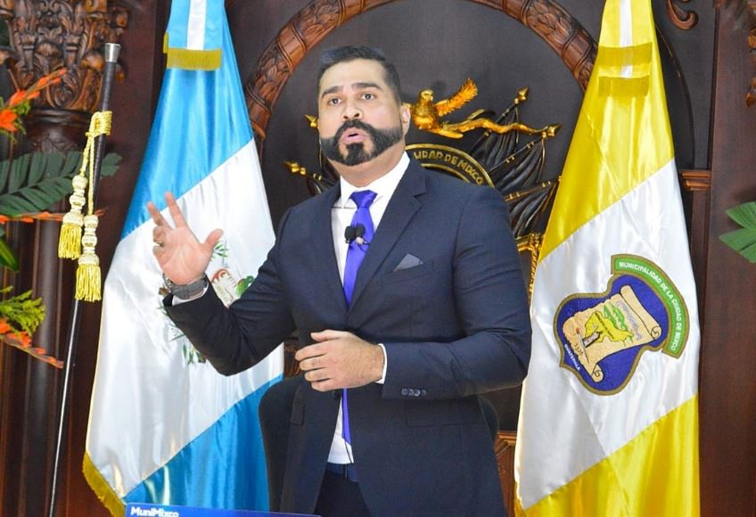 Neto Bran, alcalde de Mixco, informa de su plan de trabajo 2020-2024. (Foto Prensa Libre: María René Barrientos). 