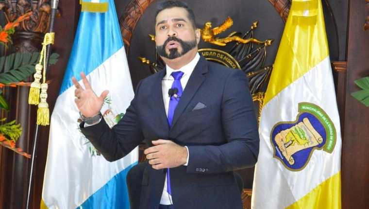 Neto Bran, alcalde de Mixco, informa de su plan de trabajo 2020-2024. (Foto Prensa Libre: María René Barrientos). 