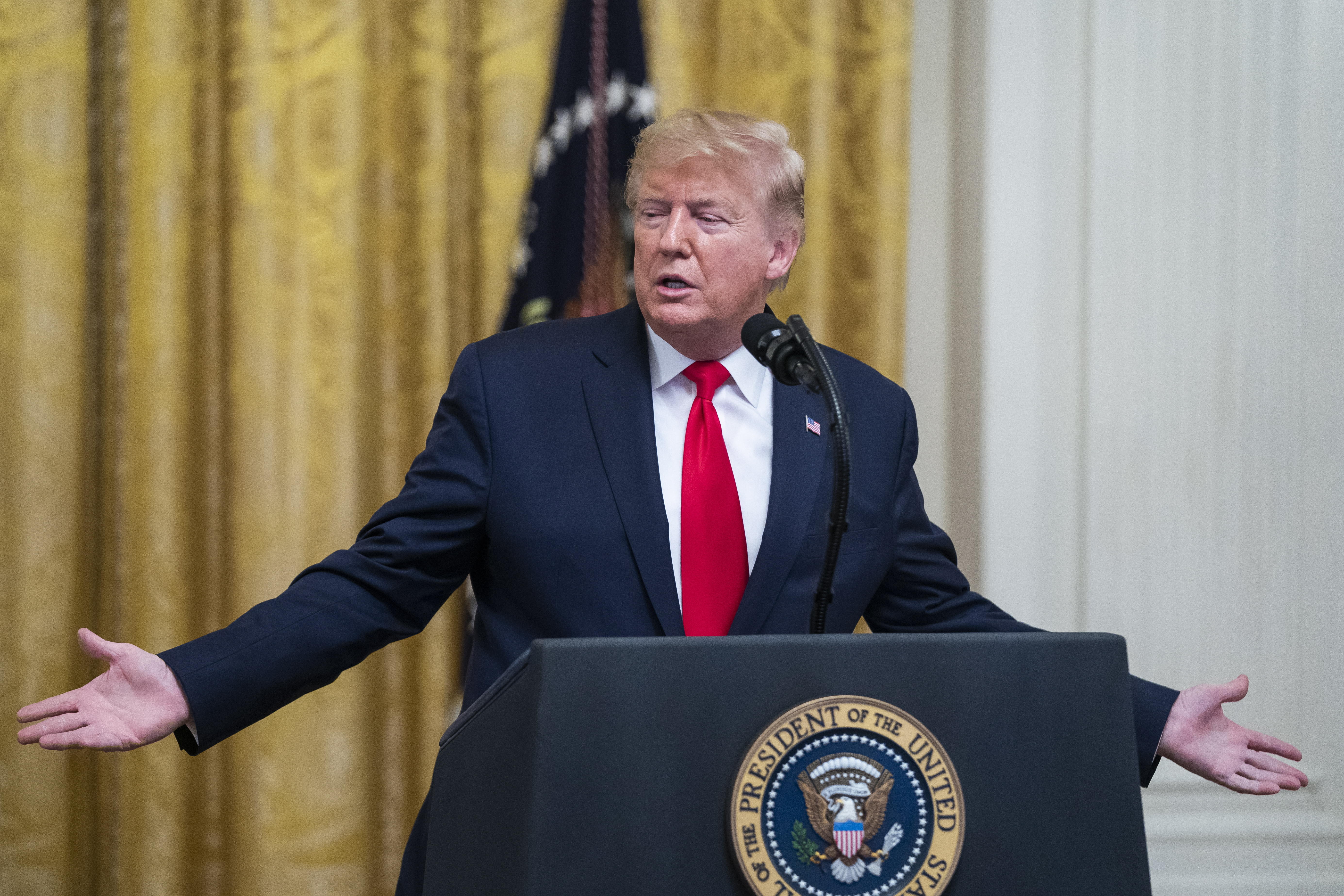 Donald Trump afronta un histórico juicio político. (Foto Prensa Libre: EFE)