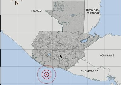 El temblor del viernes 10 de enero fue sensible en el suroccidente del país. Foto Prensa Libre: Insivumeh)