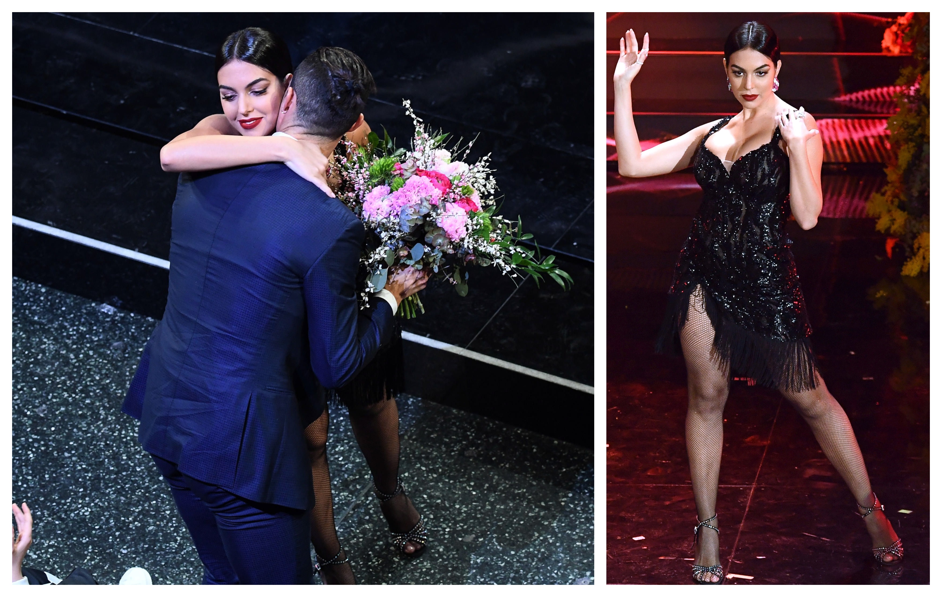 Cristiano Ronaldo y Georgina Rodríguez protagonizaron un momento romántico después del baile. (Foto Prensa Libre: EFE)