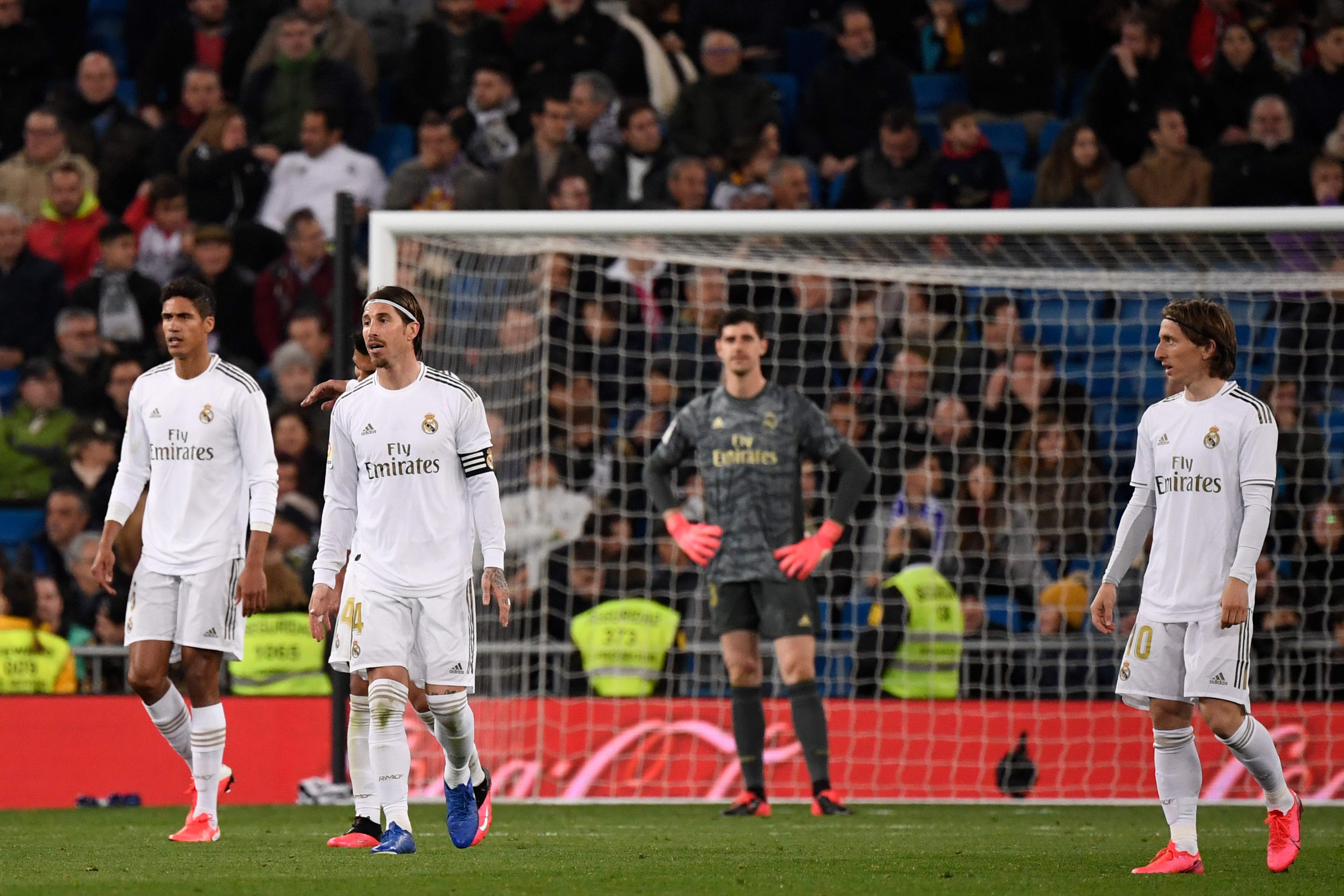 Los jugadores del Real Madrid no pudieron festejar. (Foto Prensa Libre: AFP)