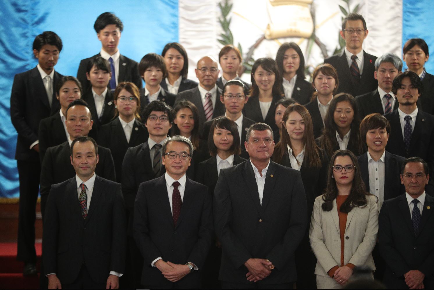 La ceremonia de conmemoración de 30 años de envío de voluntarios japoneses en Guatemala se realizó en el Palacio Nacional. Foto Prensa Libre: Carlos Hernández.  