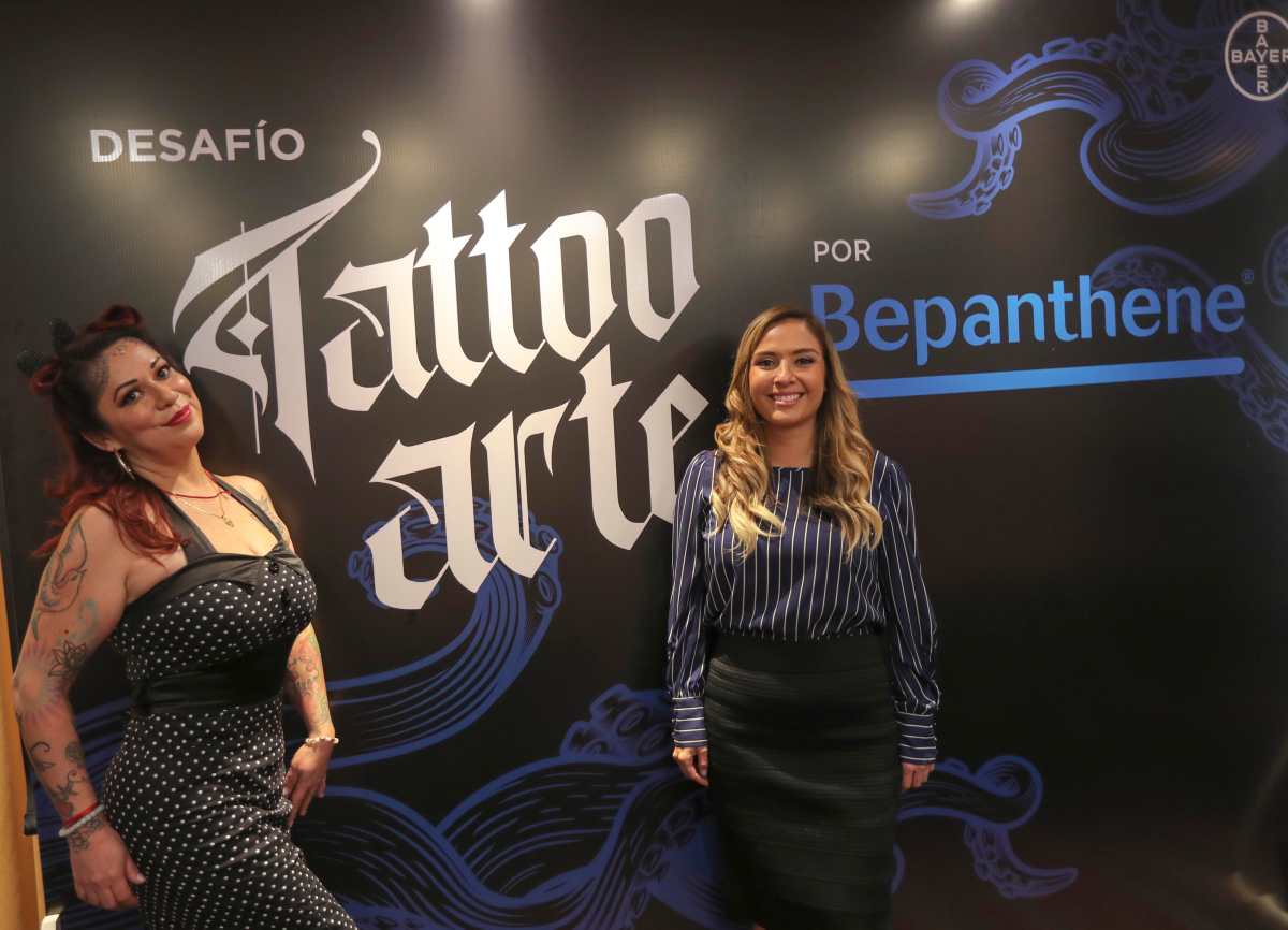 Representantes de Expo Tattoo y Bayer dieron a conocer los pormenores de la expo y de la final del evento Tattoo Arte. Foto Prensa Libre: Norvin Mendoza