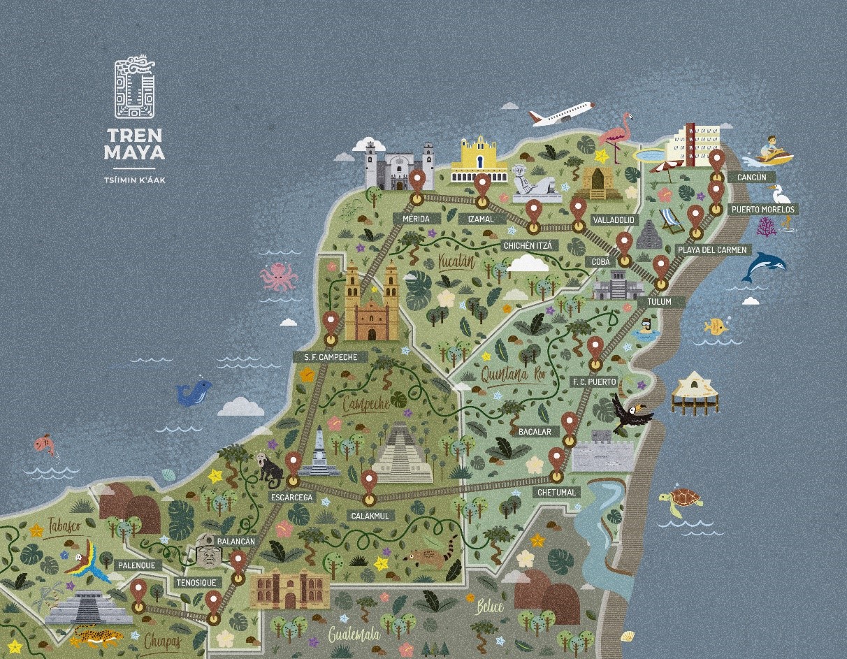 El proyecto tendrá más de 1 mil 400 kilómetros. (Foto Prensa Libre: Tren Maya)