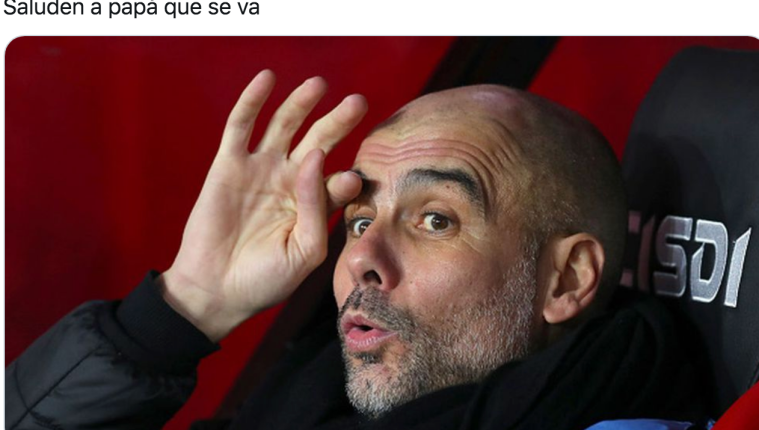 Algunos memes hicieron referencia a Pep Guardiola, entrenador del Manchester City. (Foto Prensa Libre: Redes)