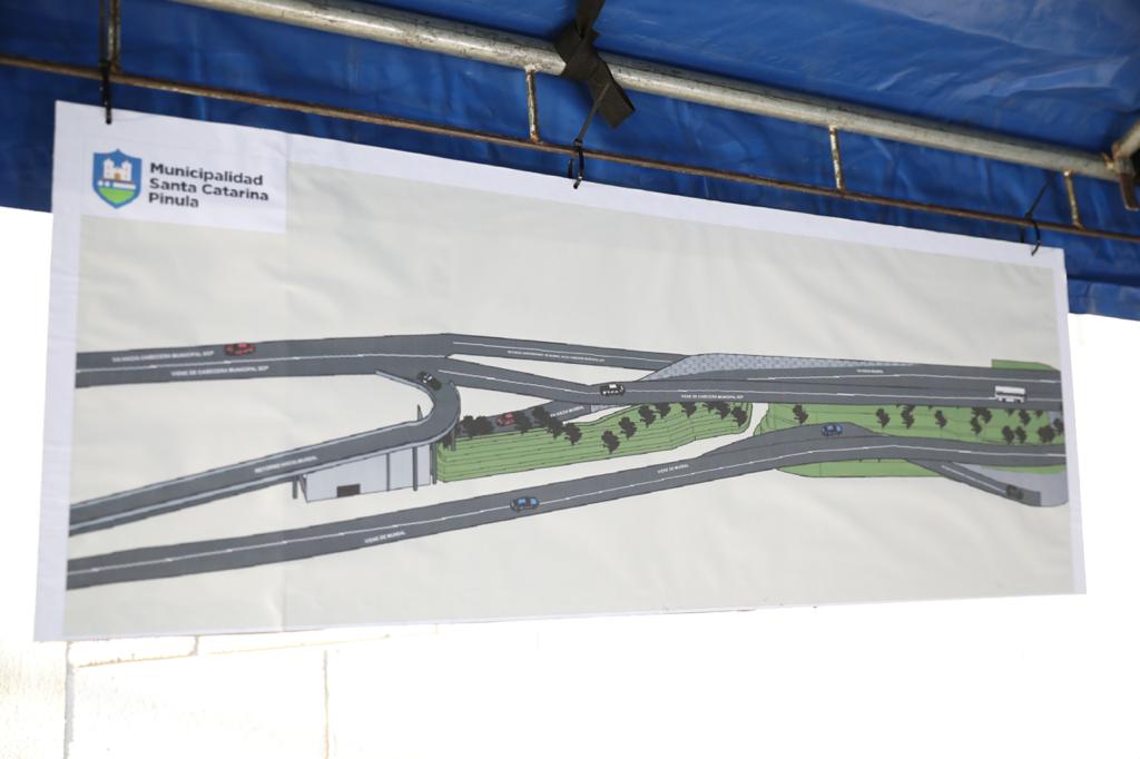 Plano del paso a desnivel que será construido entre Santa Catarina Pinula y la Ciudad de Guatemala. (Foto Prensa Libre: Cortesía Municipalidad de Guatemala).
