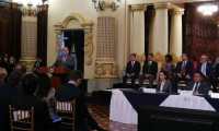 El presidente Alejandro Giammattei presentó los planes de gobierno. (Foto Prensa Libre: Andrea Orozco) 