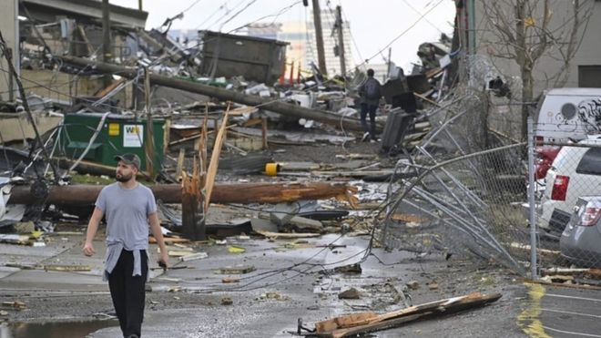 Tornado en Nashville: las imágenes de la destrucción en Tennessee