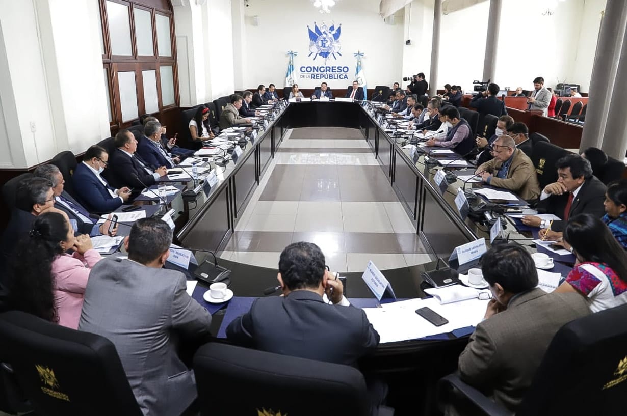 Reunión de jefes de bloque. (Foto Prensa Libre: Congreso) 