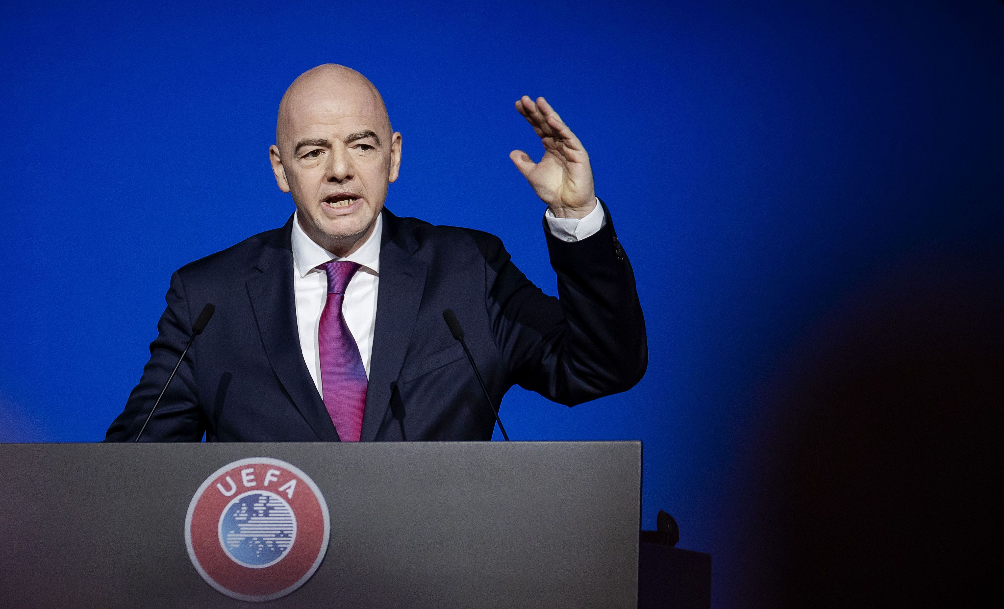  Gianni Infantino, presidente de la Fifa apuesta por el poder del futbol. (Foto Prensa Libre: AFP)