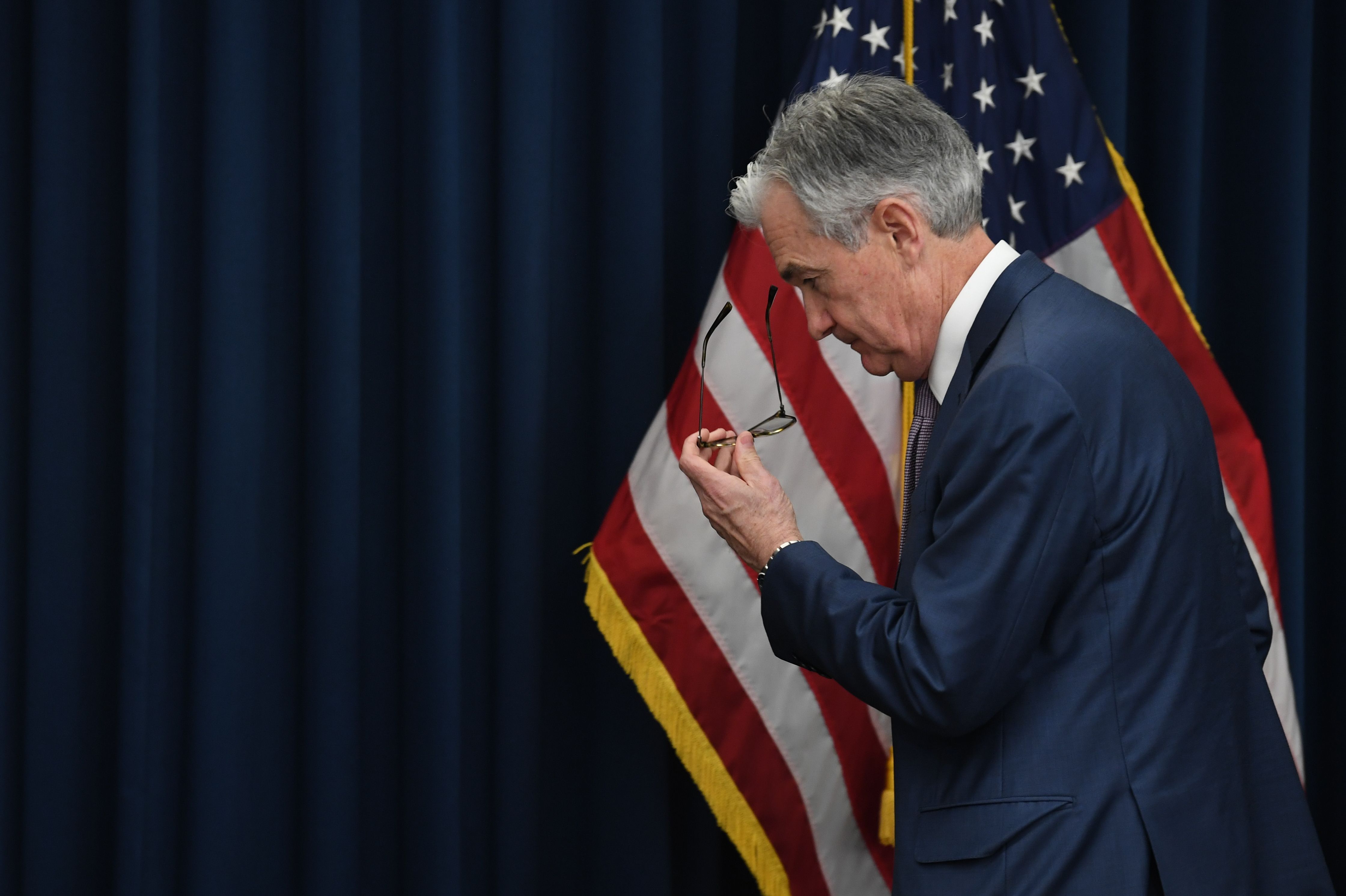 El jefe de la Reserva Federal (FED) de Estados Unidos, Jerome Powell, advirtió del comportamiento de la economía en ese país. (Foto, Prensa Libre: AFP).